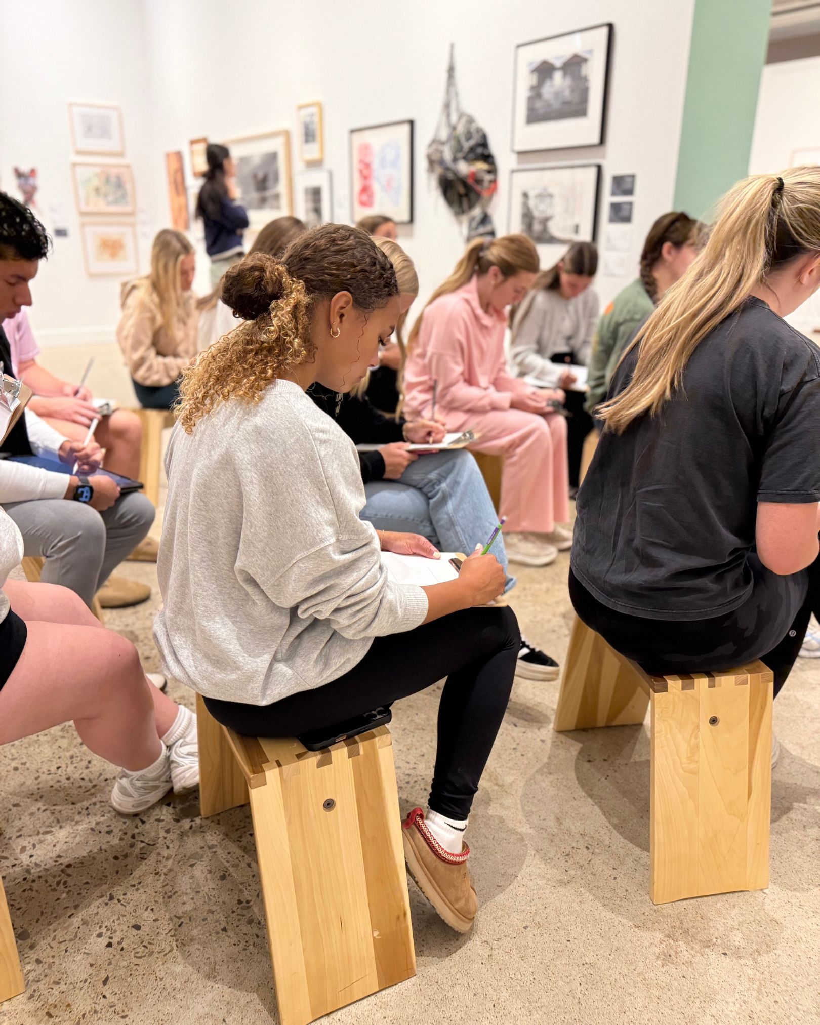 Students from creative writing class at the museum