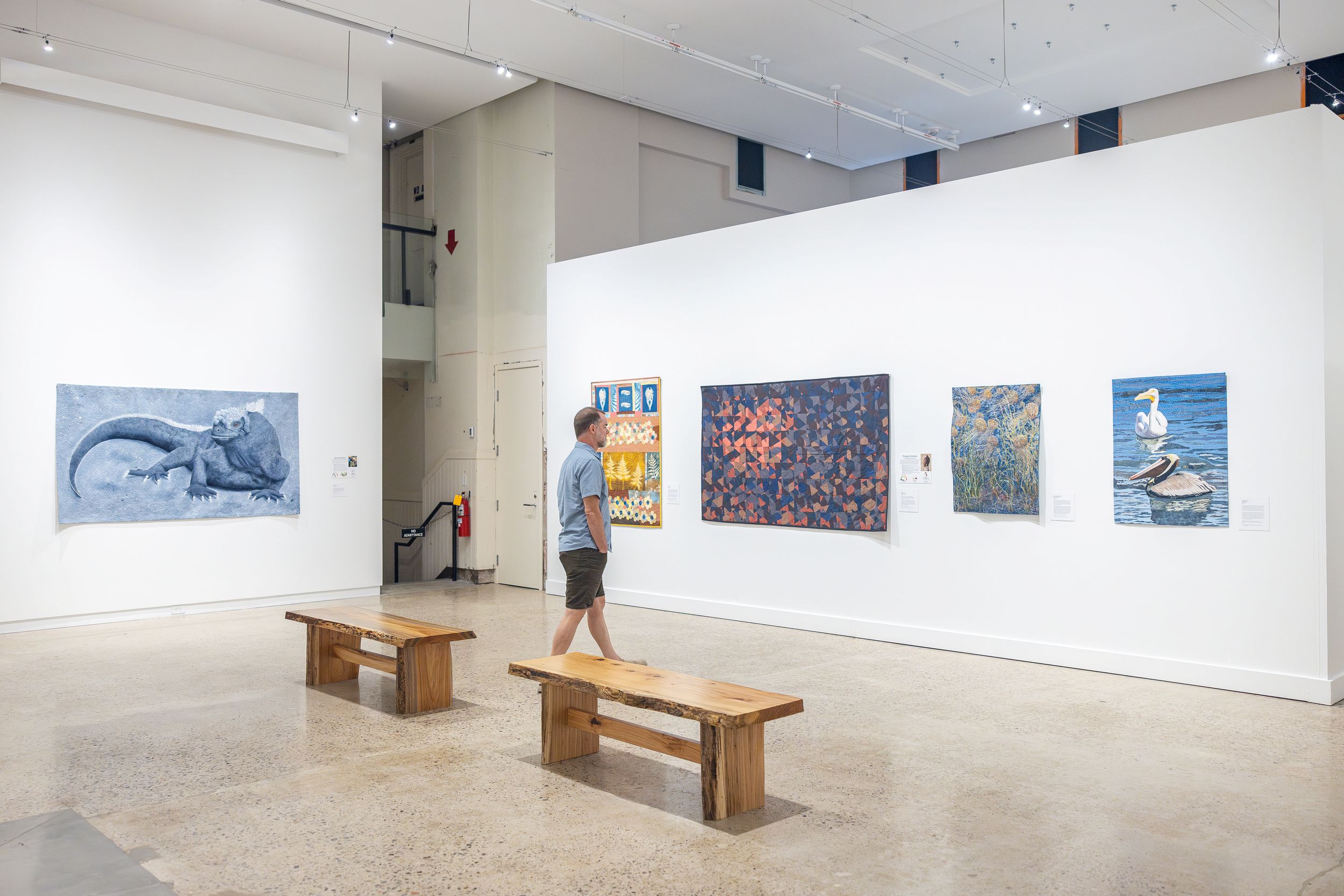 Men walking in the museum