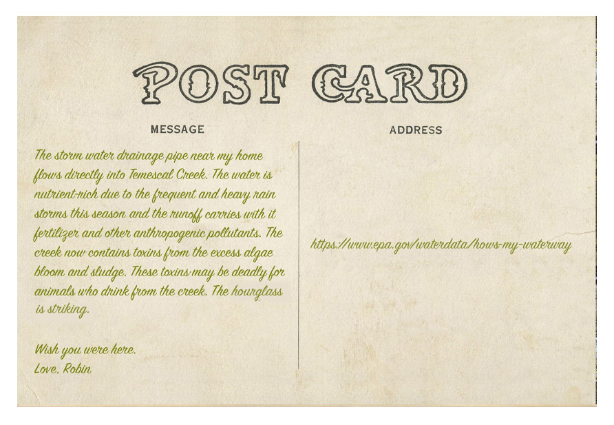 watercolor postcard drainage pipe back watercolor postcard drainage pipe back